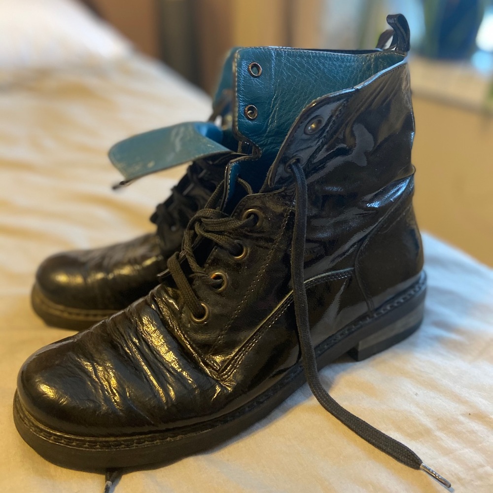 Black combat boots